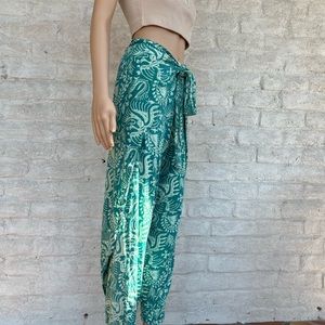 OTIS & MARLENA Vintage Batik Wrap Pants from Hawaii, Hand Blocked Fabric
